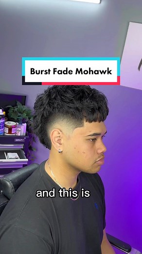 Burst Fade Textured Mohawk #burstfade #burstfademullet #burstfademohawk #goodbyemullet #barberadvice #fyp #barber #mulletsoftiktok