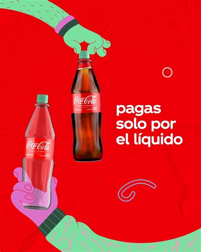 Disfrutá más momentos con tu botella retornable en la mesa, retornala y compartí tu sabor favorito. ✨❤️ | Coca-Cola