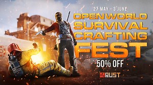 2.9K views · 20 reactions |  Rust is now 50% off until 1800 BST on the 3rd of June as part of Steam's Open World, Survival, and Crafting Fest! ️ ️ ⛏️ Get it here: https://bit.ly/3xQ7bnX | Play Rust | Facebook