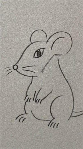 Cute Mouse Drawing in Easy Steps 🐭✏️ #drawing #shorts #mouse