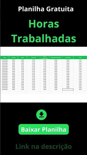 Planilha de Horas Trabalhadas Gratuita
