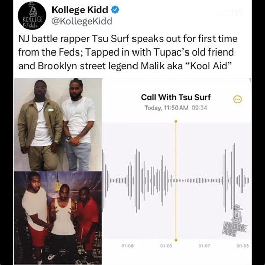 Kollege Kidd on Instagram: "#tsusurf speaks out from the Feds 📞 #tupac #tupacshakur #koolaid"