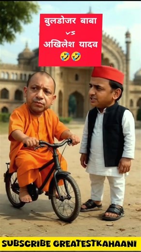 😂 योगी जी का बुलडोज़र vs अखिलेश जी की साइकिल 🚲 | आखिरकार बुलडोज़र से साइकिल पर आ ही गए! 🤣 #funny