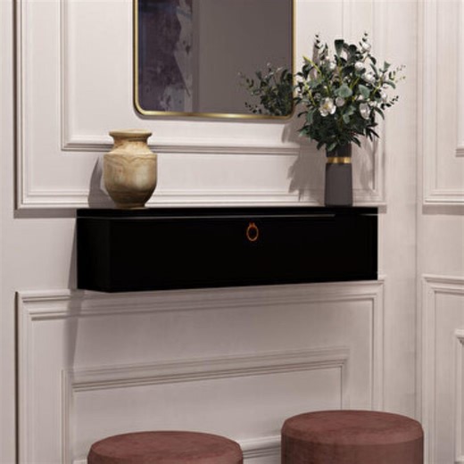 Black Scandinavian Console Table, Minimalist Entryway Cabinet, Hallway Storage Furniture - Etsy