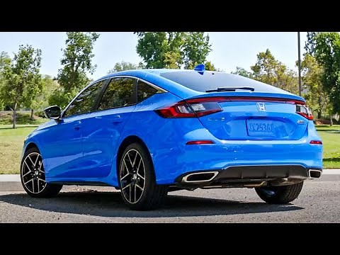 2022 Honda Civic Hatchback Sport Touring in Boost Blue Pearl Color