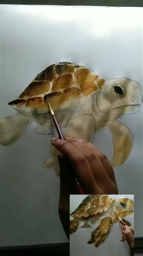 How To Draw a Sea Turtle 🐢| Sketch Tutorial #watercolor #turtle #painting 🎨#drawing