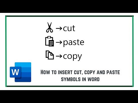 How to Insert Cut, Copy and Paste Symbols in Word