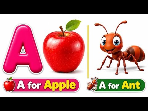 A for Apple 🍎 A for Ant 🐜 | ABC Alphabet for Kids | A Words | Phonics Song for Kids