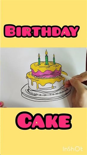Reverse Birthday Cake 🎂✨ | Satisfying Drawing