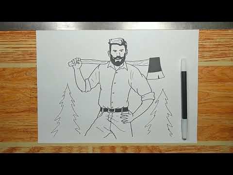 How to draw LUMBERJACK step by step