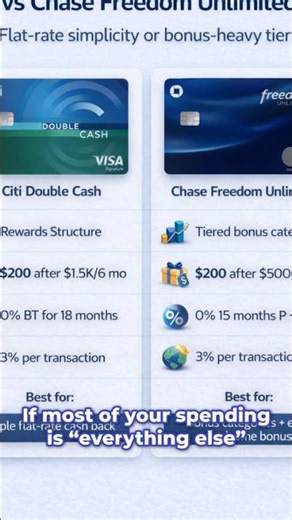 Citi Double Cash vs Chase Freedom: 2% or Bonus Buckets? #Shorts