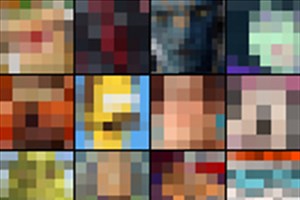Puzzle asks you to guess the pixelated cartoon and film characters