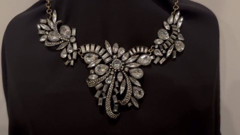 Art Deco Rhinestone Necklace – Asymmetric Flower Statement Jewelry – Vintage-inspired Bridal Bib Necklace for Wedding or Formal Wear - Etsy