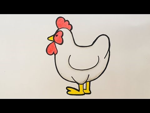 How to Draw a Cartoon Hen (Chicken)|Step by Step|Easy Drawing For Kids