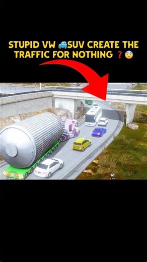 Stupid vw 🚙suv create the Traffic for nothing ❓😨 new bug #trucksimulator #gaming #toe3update