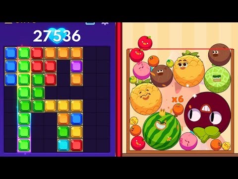 Block Blast Puzzle 🧩 VS Fruit Clash Watermelon Satisfying Gameplay