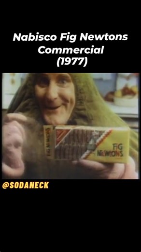 Sodaneck on Instagram: "In 1977, Nabisco struck gold with one of its most memorable commercials featuring the beloved Big Fig character, played by James Harder. Dressed in a fig costume, he joyfully sang and danced to the catchy jingle, ending with the unforgettable line: “It’s not a cookie, it’s a Newton!” The quirky “Fig Newton” dance and theatrical delivery made the ad an instant classic. This commercial wasn’t just selling a snack—it was selling fun, nostalgia, and a little bit of theatrical