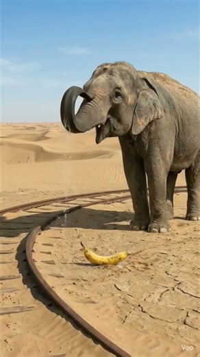 Elephant saved the Banana tree from drying up by seeing water 😭#ai #tree #save #watering