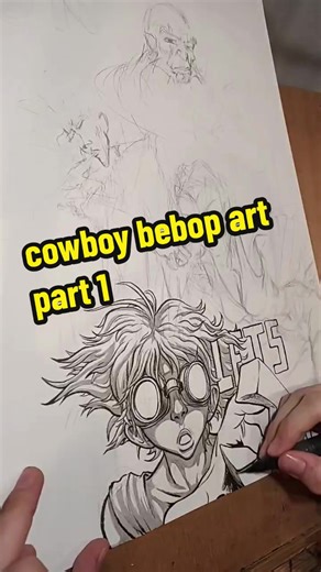 ok, 3 2 1 lets jam! still grinding away to fill the gaps in my portfolio, this one will be in the same ink watercolour style as my last post, only this time im too art-fatigued to make up something to draw and thus I resort to drawing other peoples ideas instead. fortunately for us, cowboy bebop is a very good idea... i love it. I dont usually use pencil, since i prefer to freehand everything, but... im so tired guys... I dont have the mental dexterity for that kind of visualisation at the momen