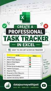 Create a Professional Task Tracker in Excel | Easy Excel Dashboard Tutorial ✅