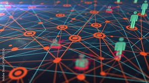 3D animation of people network or multi level marketing (MLM) map perishing until entire network is gone or bankrupt in business failure concept in 4k ultra HD Stock Video