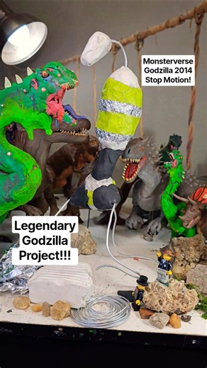 Godzilla Stop Motion - Monsterverse Legendary Godzilla 2014 Kaiju Skelton #shorts