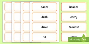 Movement Verbs Word Cards