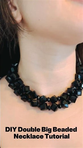 DIY Double-Strand Big Beaded Necklace Tutorial for Beginners