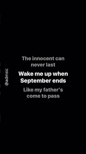 Wake Me up When September Ends - Green Day #lyrics #song