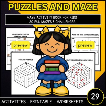 Maze Activity Book for Kids Fun Mazes & Challenges printable activities children