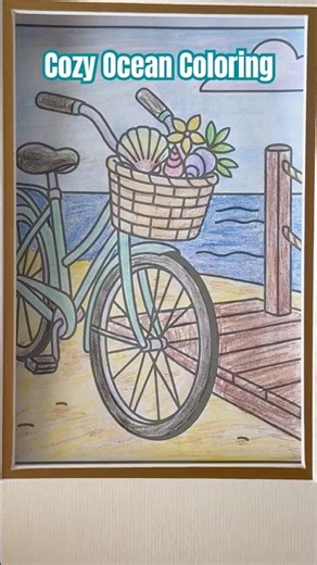 Relaxing Beach Scene Coloring Page from Cozy Ocean Coloring Book