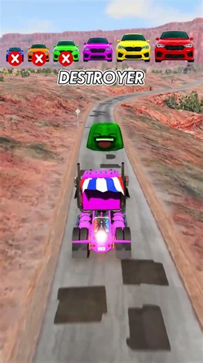 Small to Giant Cars vs Big Green Jelly | BeamNG.drive