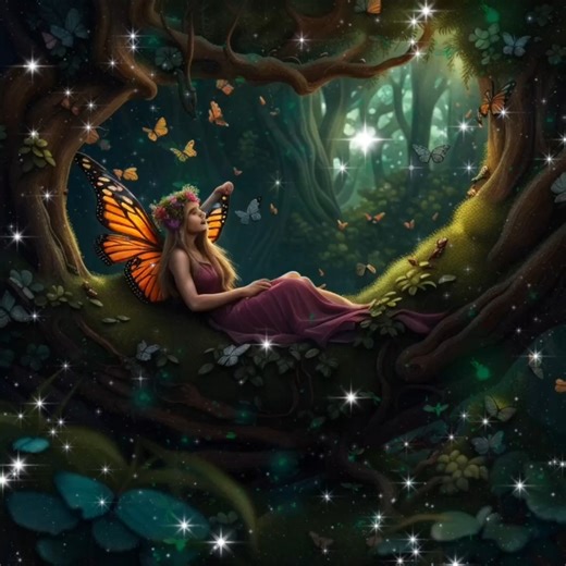 Fairy sleeping in tree. | Pam's Gifs and Videos