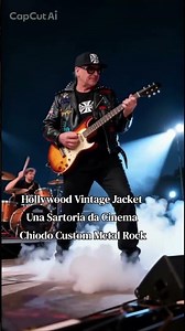 Chiodo in pelle nera su misura con 160 borchie e 26 patch originali delle Band Rock Metal più famose
