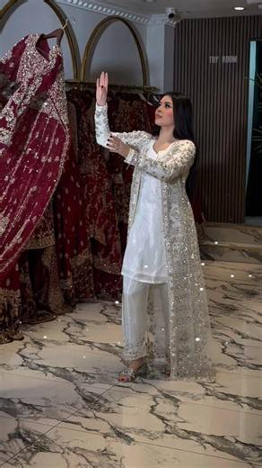 Wait for it🤌🏻❤️‍🔥 Stunning Deep Maroon Double Trail Dress by Buraaq❤️‍🔥🤌🏻🫠👀#viral #wedding
