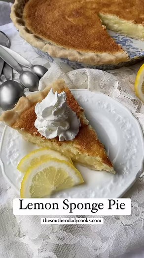 🍋🍋This Lemon Sponge Pie was a recipe submitted through our Supper Club! We loved it and you will too! Recipe linked in comments (select ALL comments) or simply use the search box on our website. 🍋 🍋 | The Southern Lady Cooks
