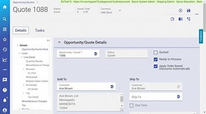 Enter a Line on a Quote - Sales Management - Epicor ERP Knowledge On Demand