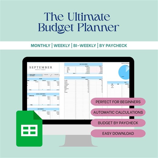 The Ultimate Google Sheets Budget Planner: Weekly, Bi-weekly, Monthly Budget Spreadsheet - Etsy Canada