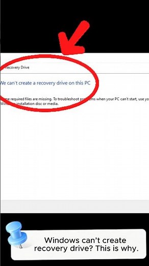 Windows Can’t Create Recovery Drive? This Is Why