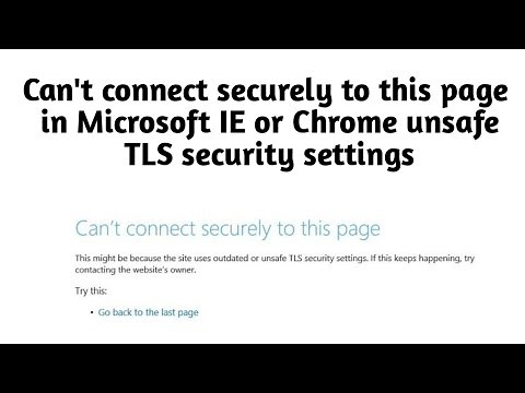 How do I fix TLS security error? || TLS error internet explorer windows 10