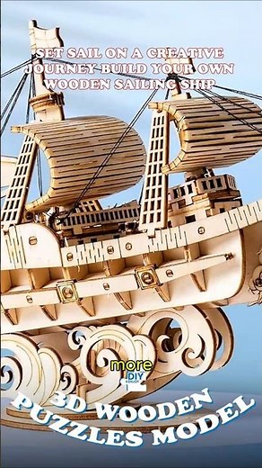 Build a Wooden Sailing Ship! ⛵ Rolife 3D Puzzle Kit – Relaxing DIY Model for All Ages