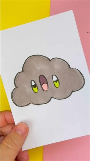 Comment dessiner un nuage kawaii étape par étape