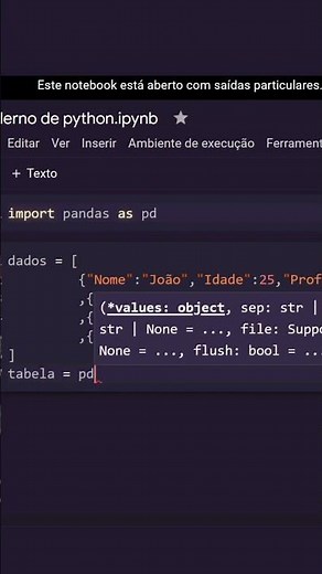 Como usar dicionários para criar tabelas no python