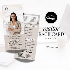 Realtor Rack Card Template: Modern Real Estate Marketing (canva Editable, 4x9 In) - Etsy