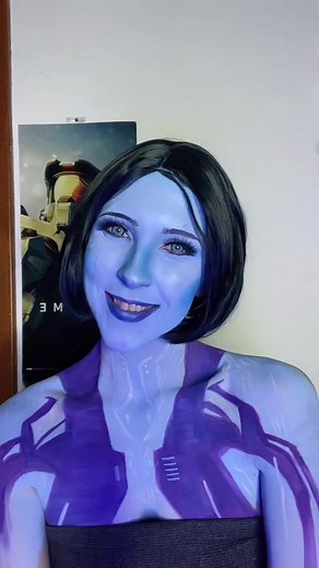 Mysterious Blue Skinned Woman Art: Mind-Blowing Halo Cortana Cosplay