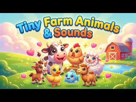 Tiny Farm Animals with Sounds 🐮🐔🐑🐴🐐🦆🐪🐟 | Fun Learning for Kids! #kidslearning #educationalvideos