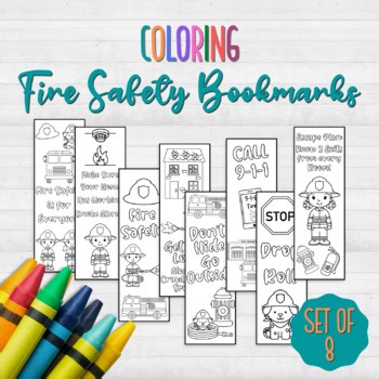 Fire Safety Bookmarks To Color - Fire Safety Week Coloring Page