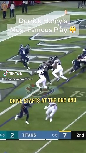 Derrick Henry of the #Tennessee #Titans breaks off a huge 99 yard #touchdown run in the #NFL #Playoffs against the #Jacksonville #Jaguars #Football #Sports #Highlights