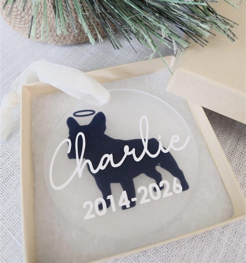 Personalized Pet Memorial Ornament, Frosted Acrylic Dog Breed Keepsake, Custom Loss Gift - Etsy