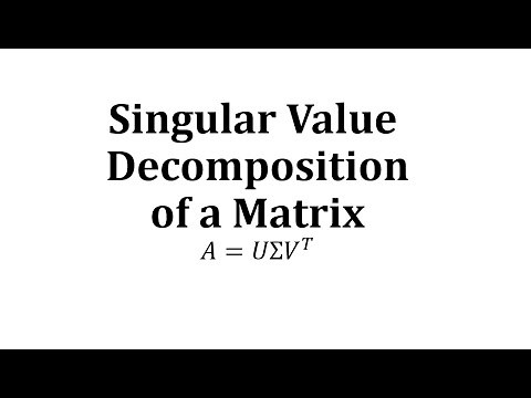 Determine the Singular Value Decomposition of a Matrix